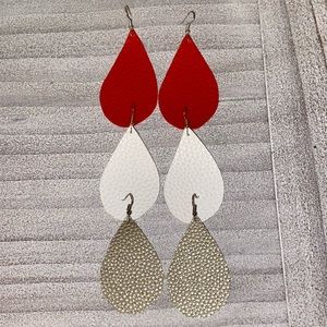 teardrop leather earrings